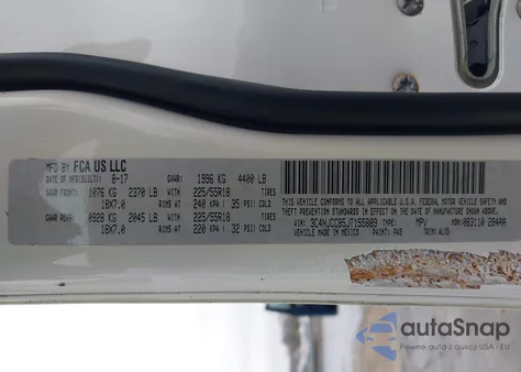 2018 Jeep Compass Limited Fwd z USA, uszkodzony, nr VIN 3C4NJCCB5JT155889